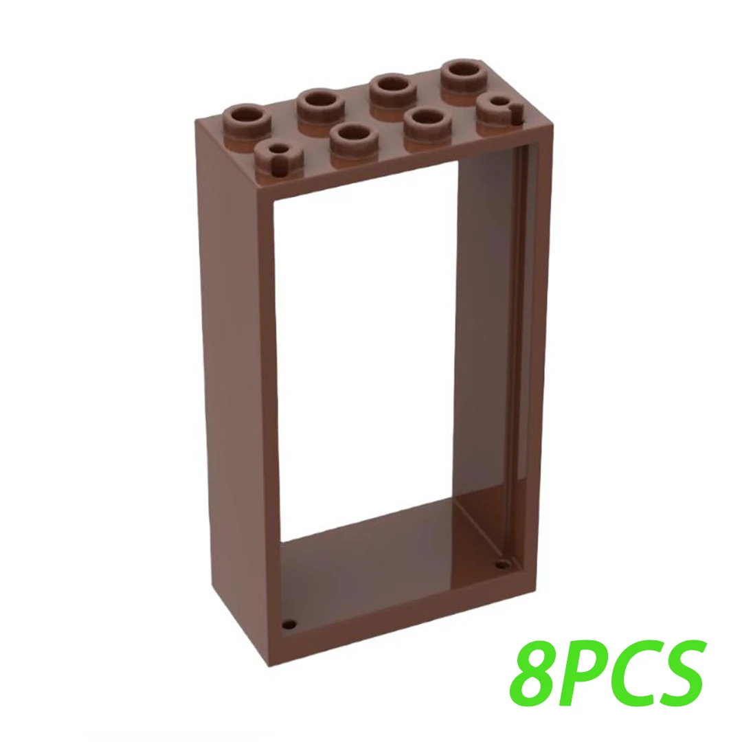 50G/8PCS Building Blocks 60599 MOC Door Frame 2x4x6 City Bricks Accessories Set DIY Creative Assembles Toys for Kid