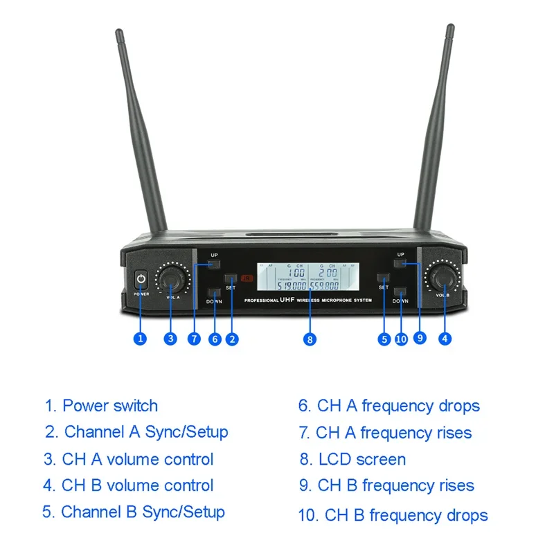 المهنية 2025 نظام الميكروفون اللاسلكي 2 قنوات يده كاريوكي تسجيل استوديو عروض الحفلات اجتماع رائجة البيع
