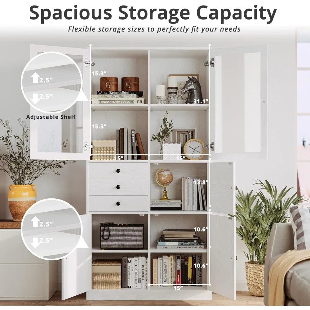 رف كتب، رف كتب بأدراج ورفوف، رف كتب مكون من 5 طبقات مع أبواب أكريليك #4