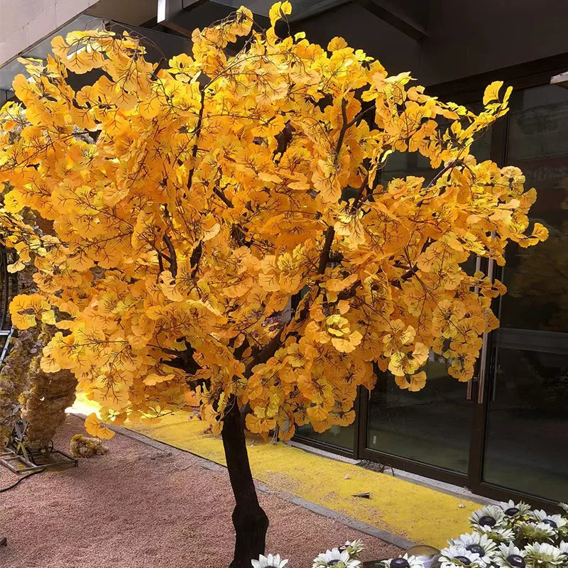 Simulation Ginkgo Tree Large Simulation Wishing Tree Indoor Home Decoration Shopping Mall Decoration Artificial Ginkgo Tree