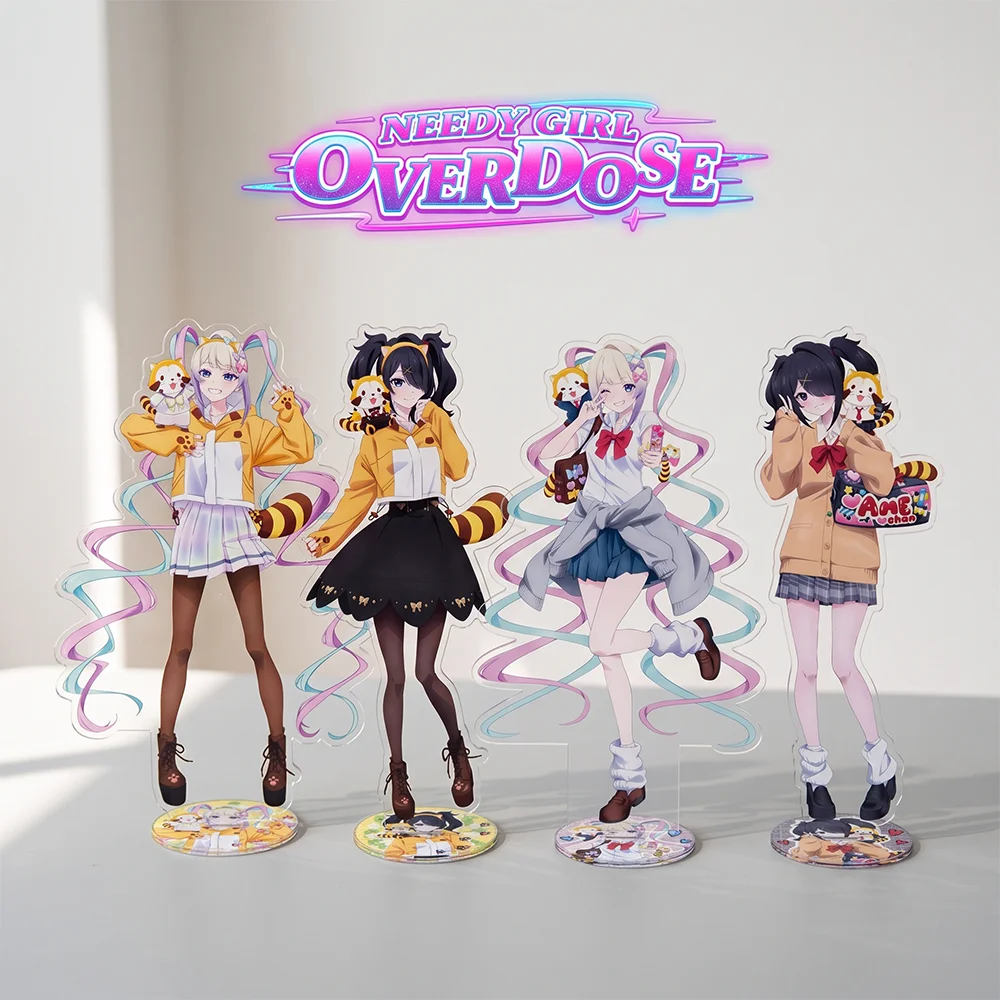NEEDY GIRL OVERDOSE New Style Ame-chan KAngel Purple Lollipop 15CM Cute Anime Acrylic Stand Keychain Desk Decor Collect Gifts