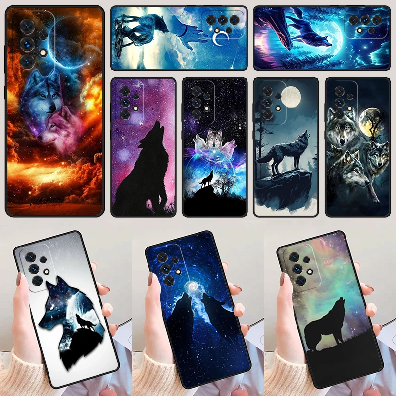 

Звездное животное волк для Samsung Galaxy A52 A72 A73 A20e A21S A50 A70 A11 A12 A42 A31 A40 A51 A71 A32 A80 A91 чехол для телефона