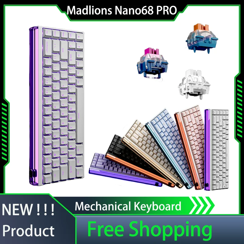 Madlions Nano68 PRO Mechanical Keyboard Magnetic Axis TTC Heavenly King Axis Adjustable RT0.01 Game E-sports Keyboard Laptop