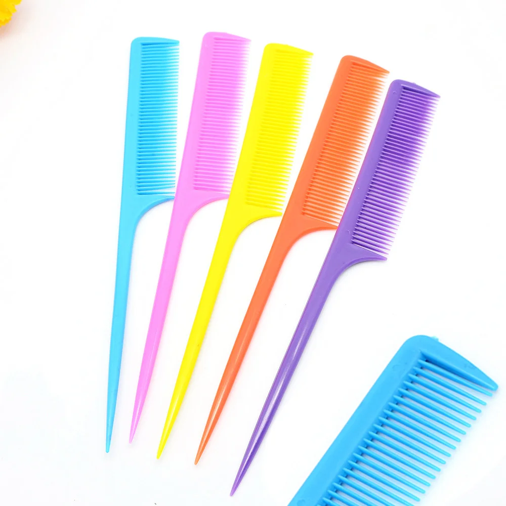 

10Pcs Colorful Pointy Tail Comb Plastics Hair Styling Professional Hair Comb Salon Barber Accessories Highlights Hair Tool