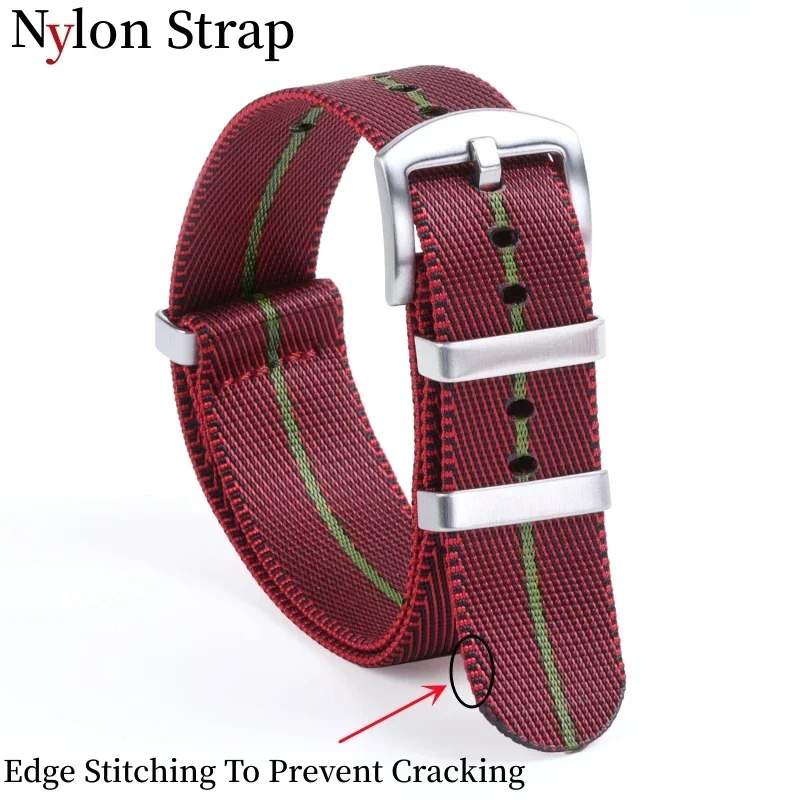 18mm 20mm 22mm Nylon Watch Strap for Omega Seamaster 007 Sports Waterproof Band for Samsung Galaxy Watch Military Watch Band