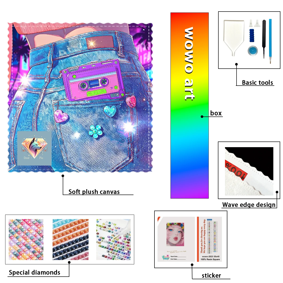 

【Piu Diamond Art】Los amados 80's Crystal AB Rhinestone FD Rhinestone Perfect Resin Diamond