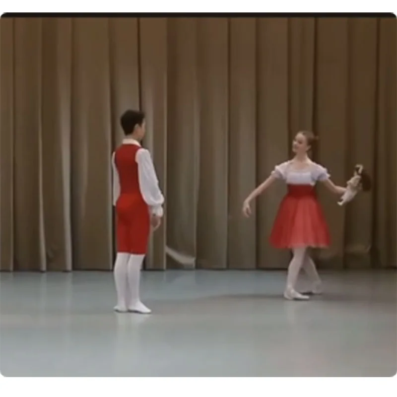 Ballet radis Variation garçon Ballet gilet chemise pantalon, fille rouge robe de Ballet et garçon veste pour Performance Chipollino Cipollino