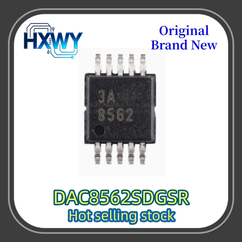 (5/50 Pieces) DAC8562SDGSR DAC8562 8562 VSSOP-10 Analog-to-Digital Converter Chip Brand New In Stock, Original And Authentic