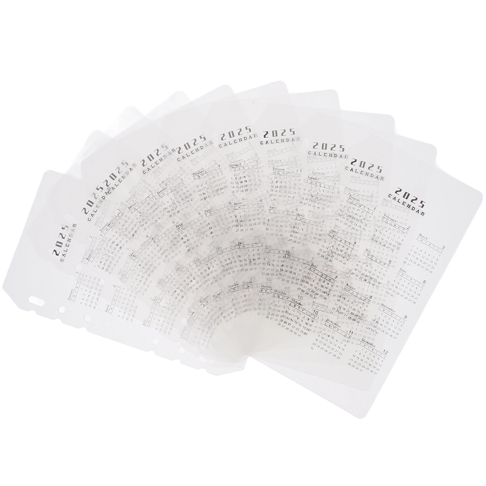 

10pcs Calendar Dividers Transparent Frosted PP Monthly Planner Inserts Binder Separators Notebook Index Loose Leaf