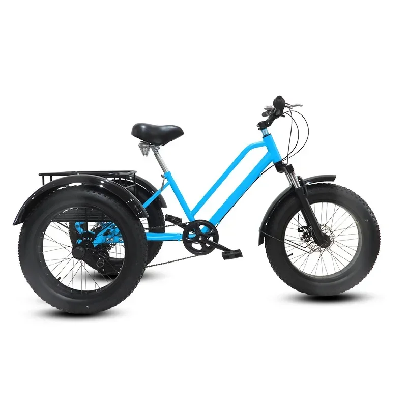 Snowy fa Tire Tricycle, 20 Inches 7-speed, Thick Tire, Outdoor Commuting Bicycle, High-quality Adult, Cargo Carrying