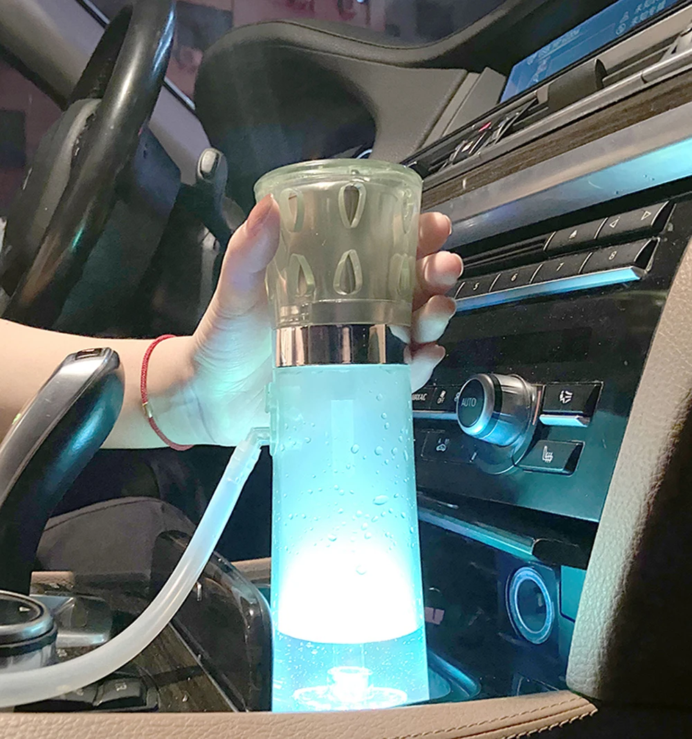 Car Hookah Anti-scald Sheesha Portable Shisha Hand Chicha Travel LED Hookah Cup Anti-backflow with Portable Hose