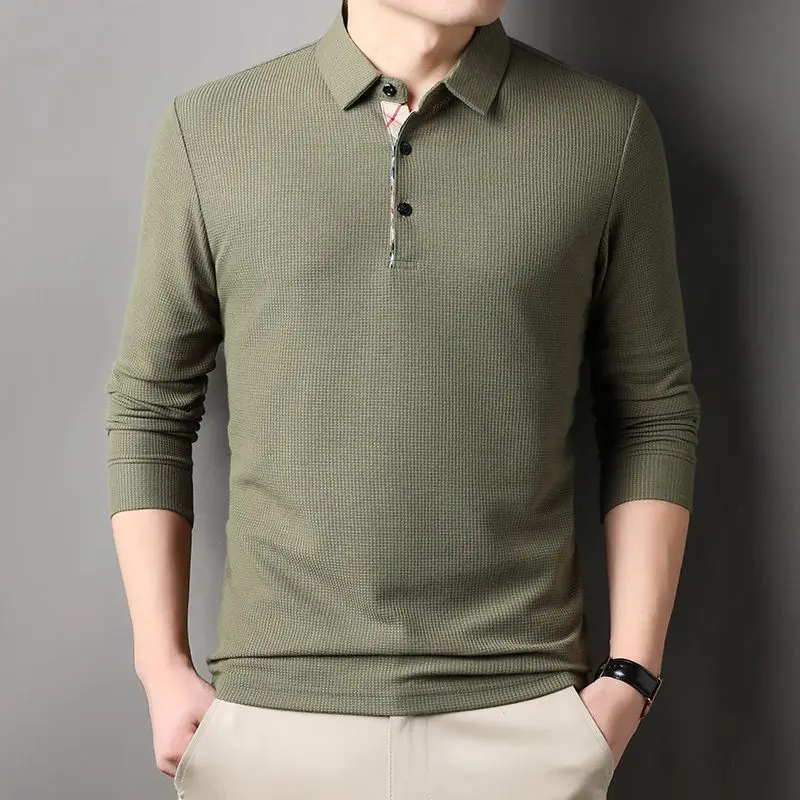 2026 Mew Men's Long Sleeve Polo Shirt Spring Autumn Fashion Casual Slim Fit Tops