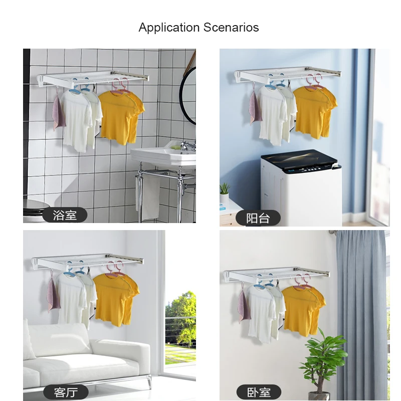 Invisible Clothes Drying Rack Multifunctional Telescopic Bathroom Towel Rack Indoor Balcony Folding Shoes Drying Rod