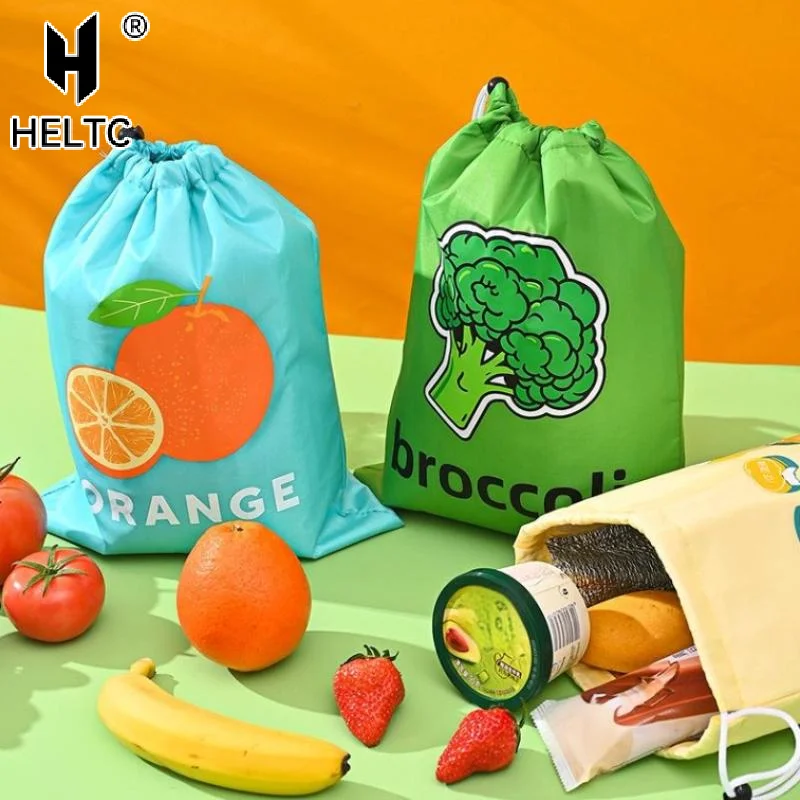 1/3pcs Fruit Vegetable Freshkeeping Bag Oranges Broccoli Ice Cream Storage Bag Anti Ripening Insulated Bag Drawstring Reusable