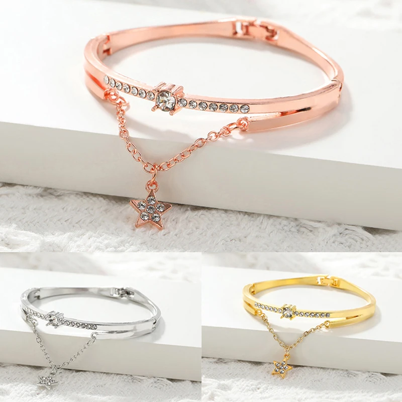 2025 جديد مجوهرات فاخرة أساور وأساور من الفولاذ المقاوم للصدأ أنثى القلب إلى الأبد الحب سوار Charm للنساء هدايا #1