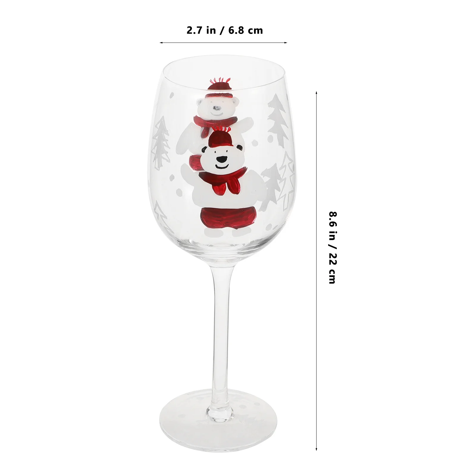 

Xmas Wine Glass Goblet Reusable Glass Cups and Practical for Christmas New Year Birthdays Anniversaries