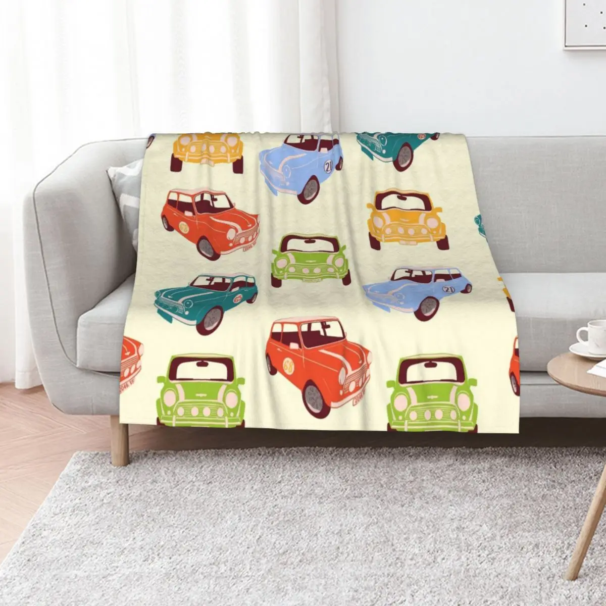 Multicoloured Mini Coopers Throw Blanket Luxury Thicken Luxury Brand Sofa Throw Sleeping Bag Personalized Gift Blankets