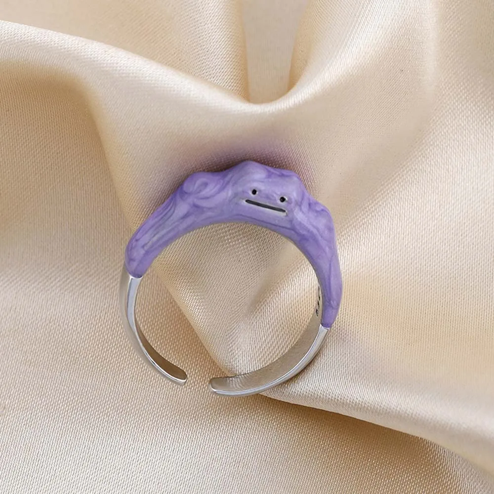 Girls Smile Korean Dreamy Purple Alloy Finger Rings Fashion Jewelry Open Rings