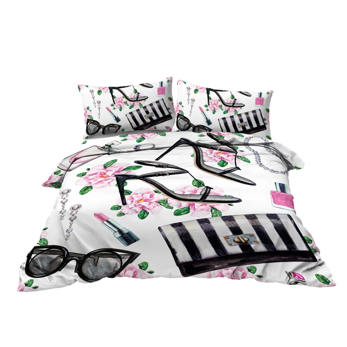 Set di biancheria da letto di Design con decorazione di moda copripiumino decorativo da 3 pezzi con 2 fodere per cuscini per letto di casa di