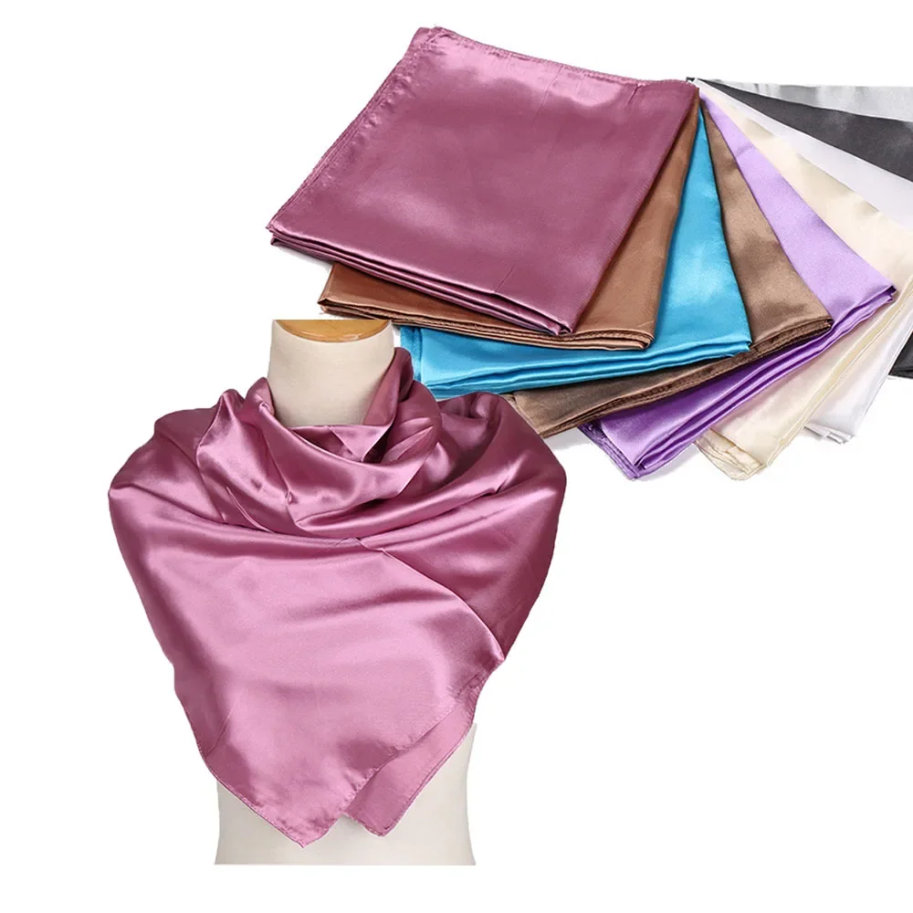 90*90cm lenços quadrados cetim feminino foulard cabeça cachecol senhoras lenço xale envoltório silenciador bandanna feminino hijab poncho praia