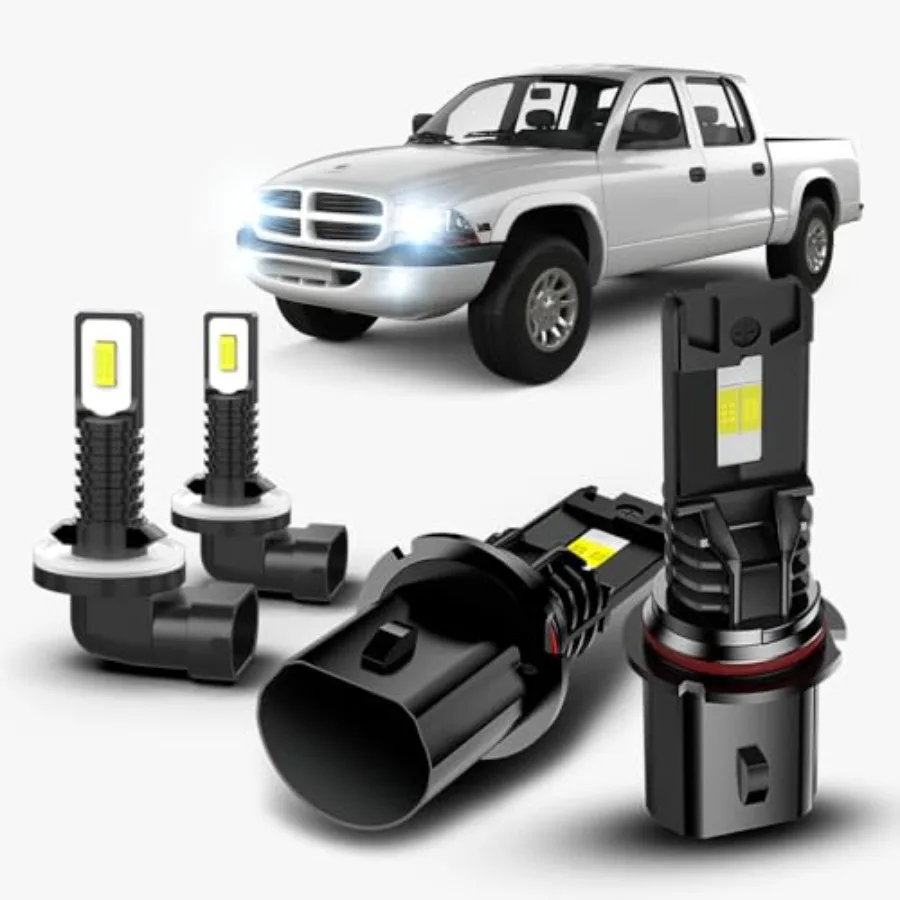 

Для Dodge Dakota 2002-2004, Dodge Durango 2001-2003: Комплект ламп 9007 (ближний/дальний свет) и 881 (противотуманные фары), 6000K, белый свет, 800% яркость