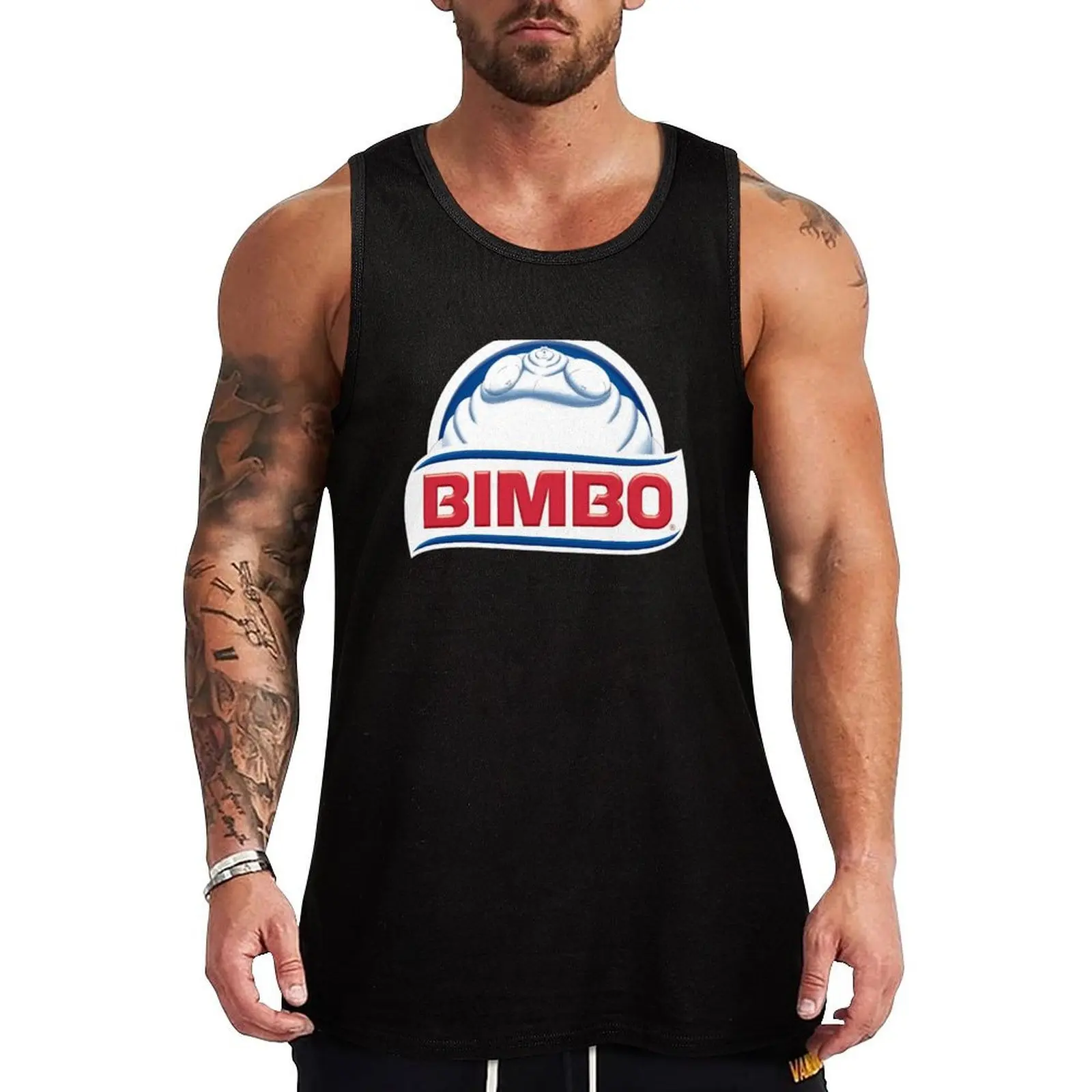 

Bimbo Bear Bread Logo (Black) Tank Top Dry Fit Workout Tank Top Sleeveless Athletic Shirt