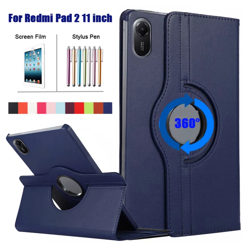 �y�Z�[�����zXiaomi Redmi Pad 2 11�C���` 2025�p360�x��]�P�[�X�A�X�}�[�g�t���b�v�X�^���h�t�����U�[�^�u���b�g�J�o�[�ARedmi Pad 2 11�C���` 2025�p�P�[�X