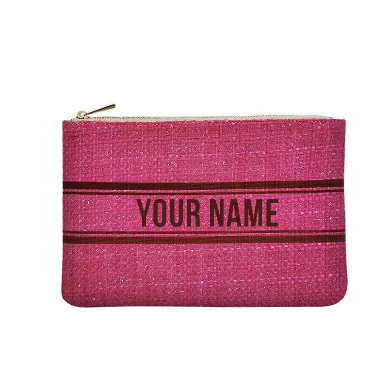 Personalized Suede Makeup Bag Bridesmaid Cosmetic Bag Custom lady Bag Bridesmaid Proposal Gift Clutch Bag Name wallet