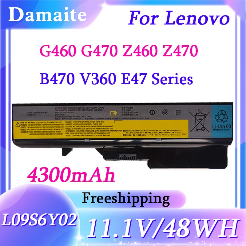 

L09M6Y02 L09L6Y02 Battery For Lenovo G460 G470 V470 B570E L09C6Y02 L09L6Y02 L09M6Y02 L09N6Y02 L09S6Y02 LO9L6Y02 LO9S6Y02