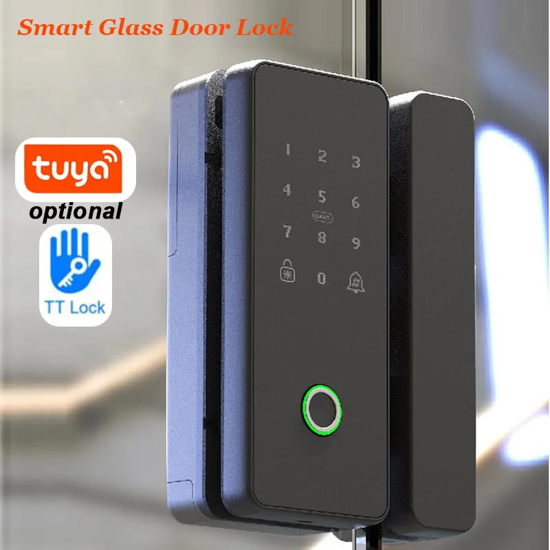 Cerradura inteligente para puerta de vidrio, cerrojo de madera o aplicación TTLOCK, Wifi, Tuya, biométrico, huella dactilar, electrónica, Digital