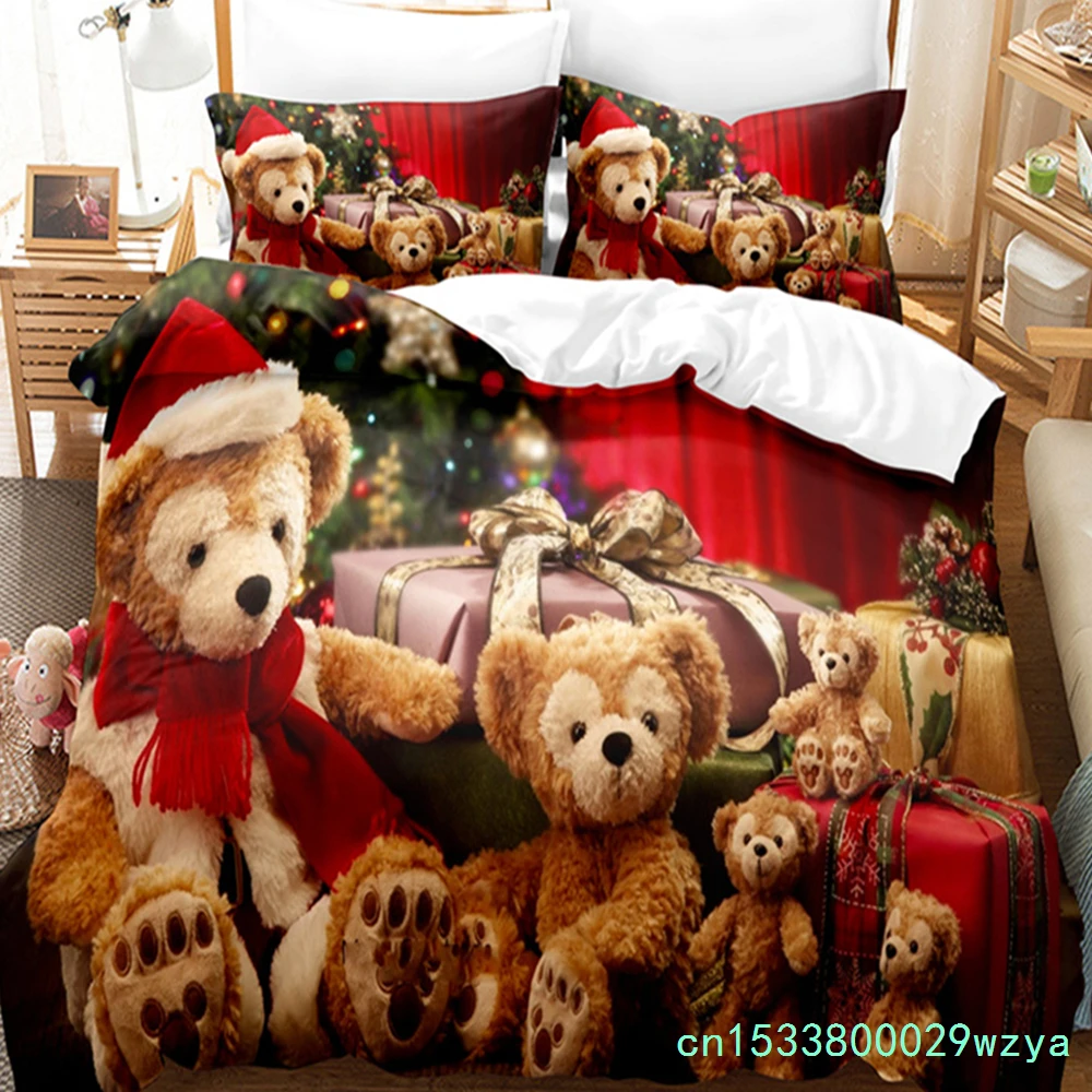 Santa Claus Bedding Set Duvet Cover New Year Gift Quilt Cover Boys Girls Bed Set Christmas Decorations House Bedding Set