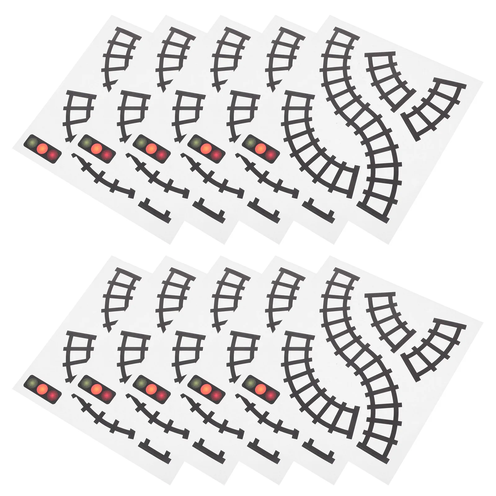 

10 Pcs Traffic Sign Stickers Car Wall Reusable Cartoon Road Track Race Tape Diy Train Railroad