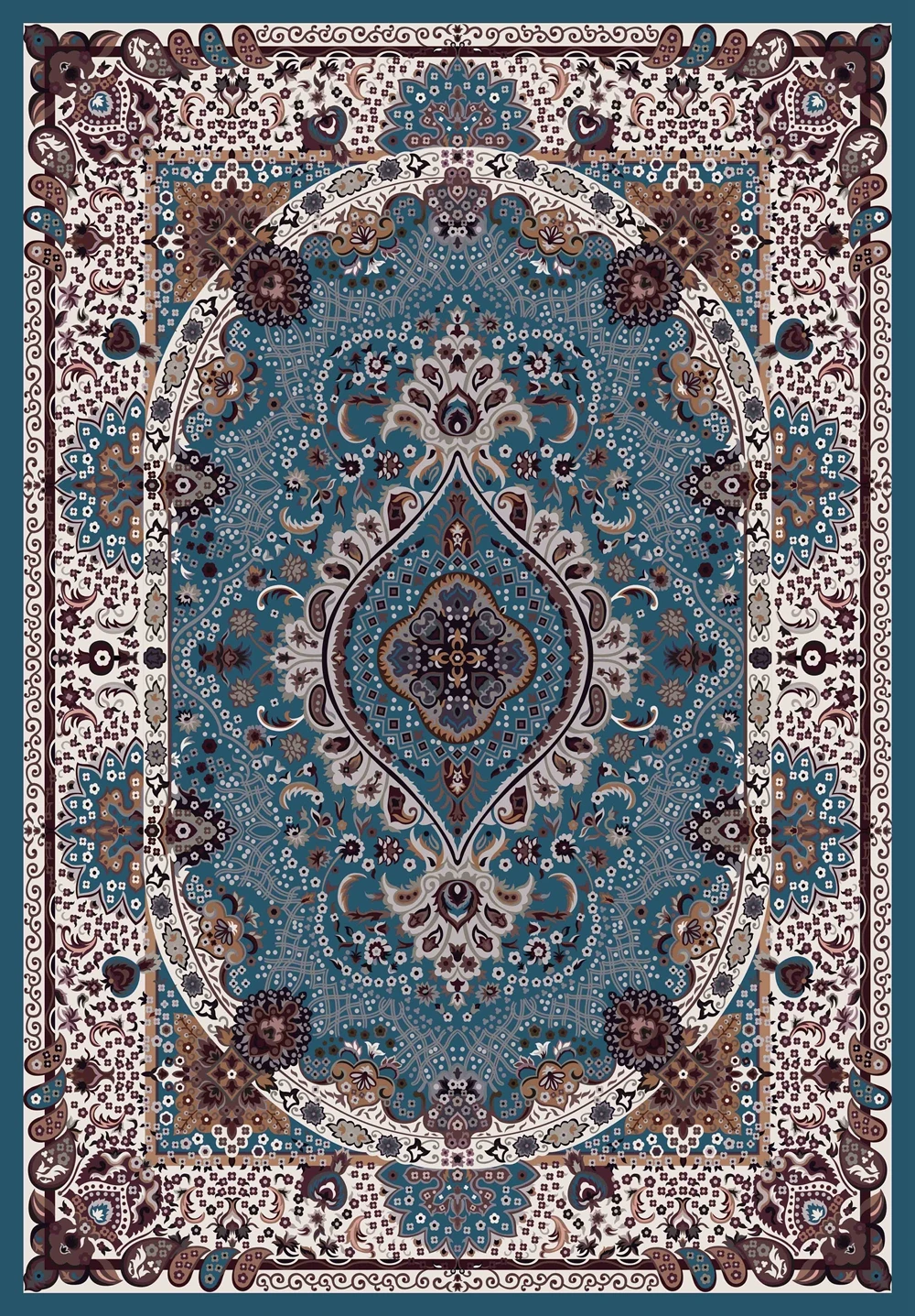 

VIKAMA Luxury-Style Retro Carpet For Living Room, Full Floor Coverage, Bedroom Side Cushions, Anti-Slip Home Decor