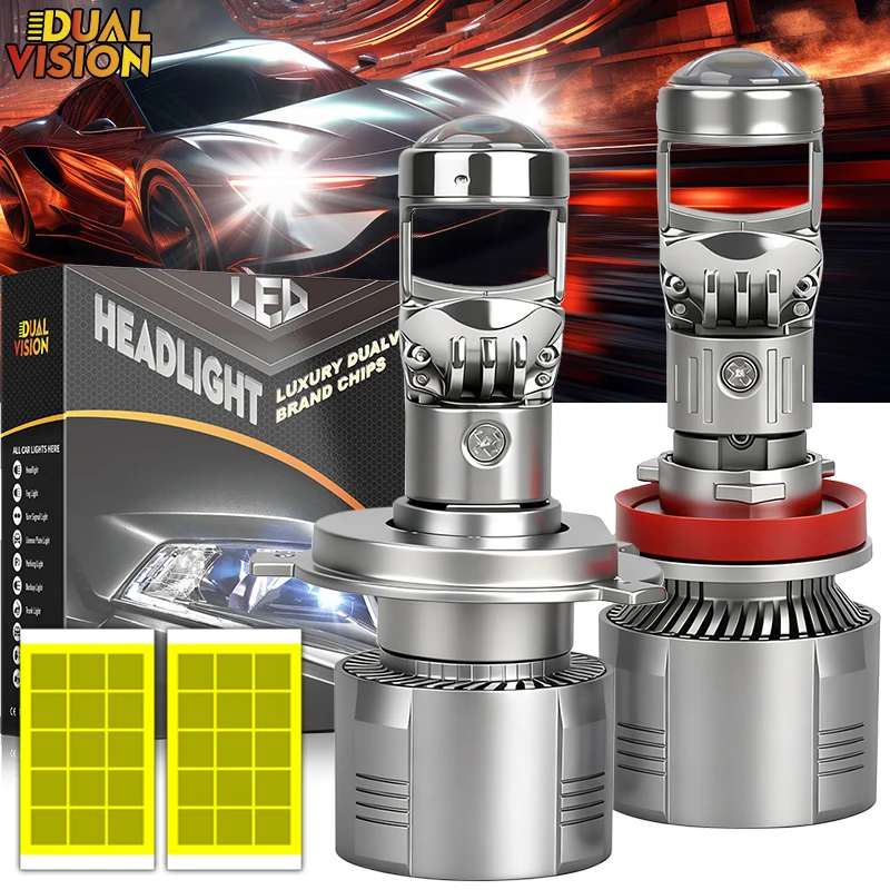 

Dualvision H4 H7 LED Headlight Canbus H11 H8 H9 9005 HB3 9006 HB4 Turbo Light 6000K 9580 CSP Fog Lamp Projector Lens Bi Bulb 12V