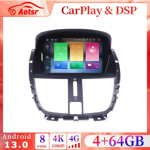 Android 13.0 PX6 Car DVD Player For Peugeot 207 2007-2014 GPS Navigation Stereo 1 Din Car Radio 4G+64G WIFI Multimedia DSP Unit
