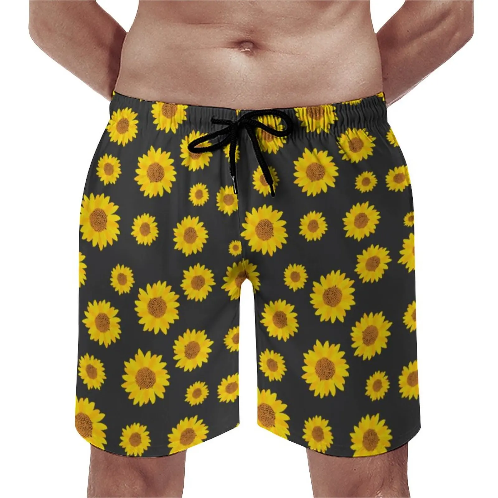 

Cute Sunflower Board Shorts Aesthetic Floral Print Men Cute Board Short Pants Trenky Printed Plus Size Swimming Trunks