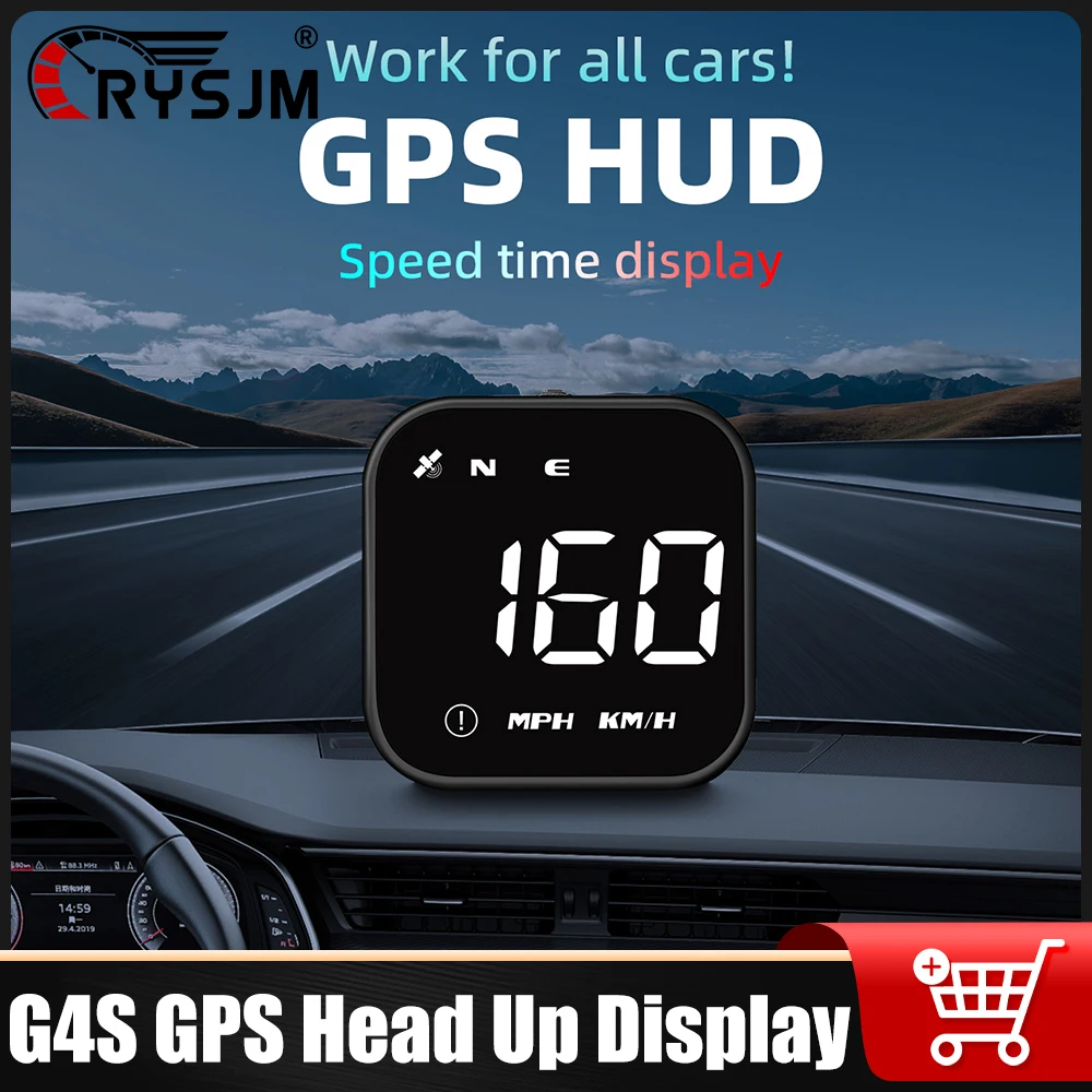 Affichage tête haute GPS pour voiture, affichage numérique de la vitesse HUD, compteur de vitesse du véhicule, boussole, affichage LED HD avec alarme de survitesse, accessoires de voiture