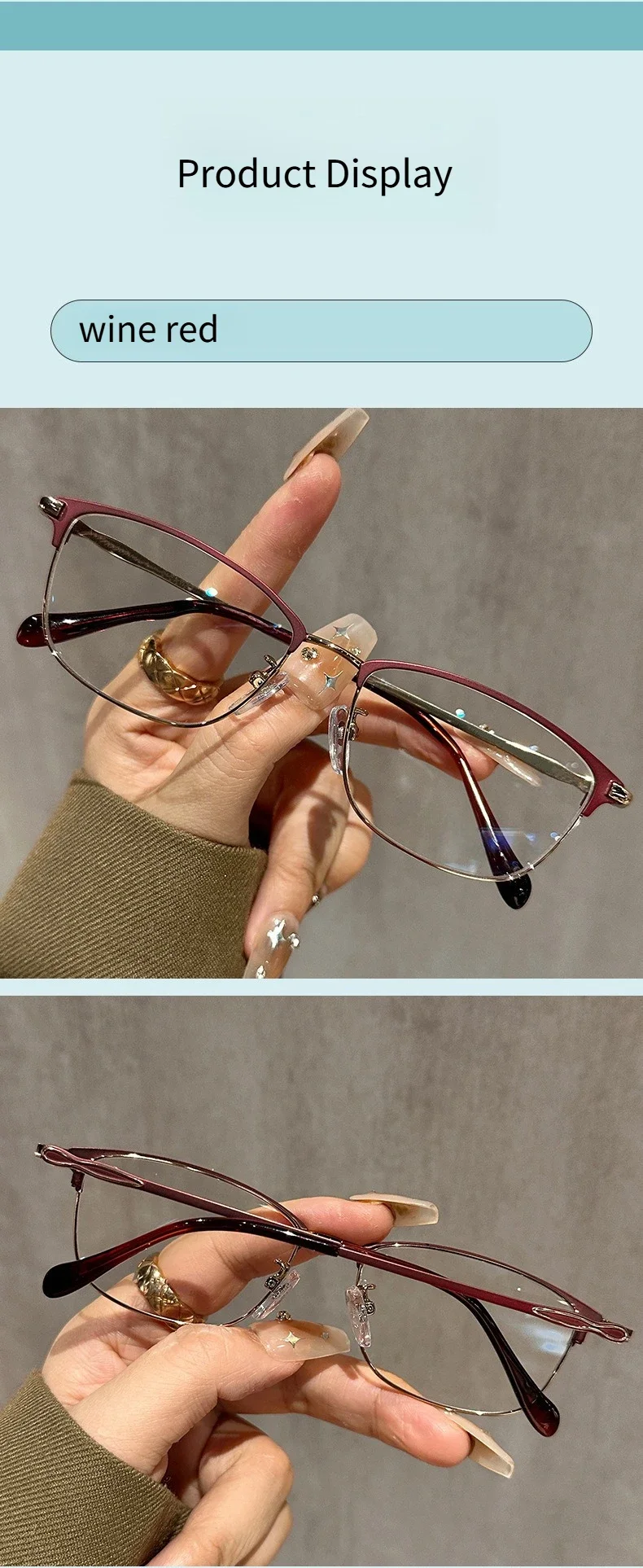 Heißverkaufte Lesebrille mit hochauflösendem Metallrahmen und Anti-Blaulicht-Lesebrille – Detail 4