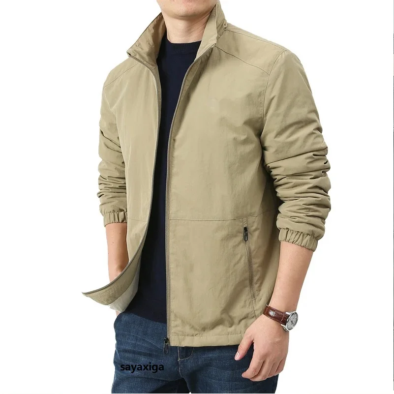 

Winter Mens Jacket Coat Long Sleeves Stand Collar Zipper Jacket Solid Color Warm Thick Thermal Outwear Casual Blouse Plus Size4x