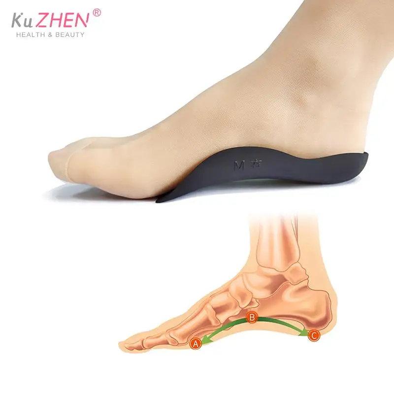 1Pair Plastic Large Size Insole For Flat Foot O-shaped Leg Arch Support Plantar Fasciitis Shoes Orthopedic Insoles For Flat Feet