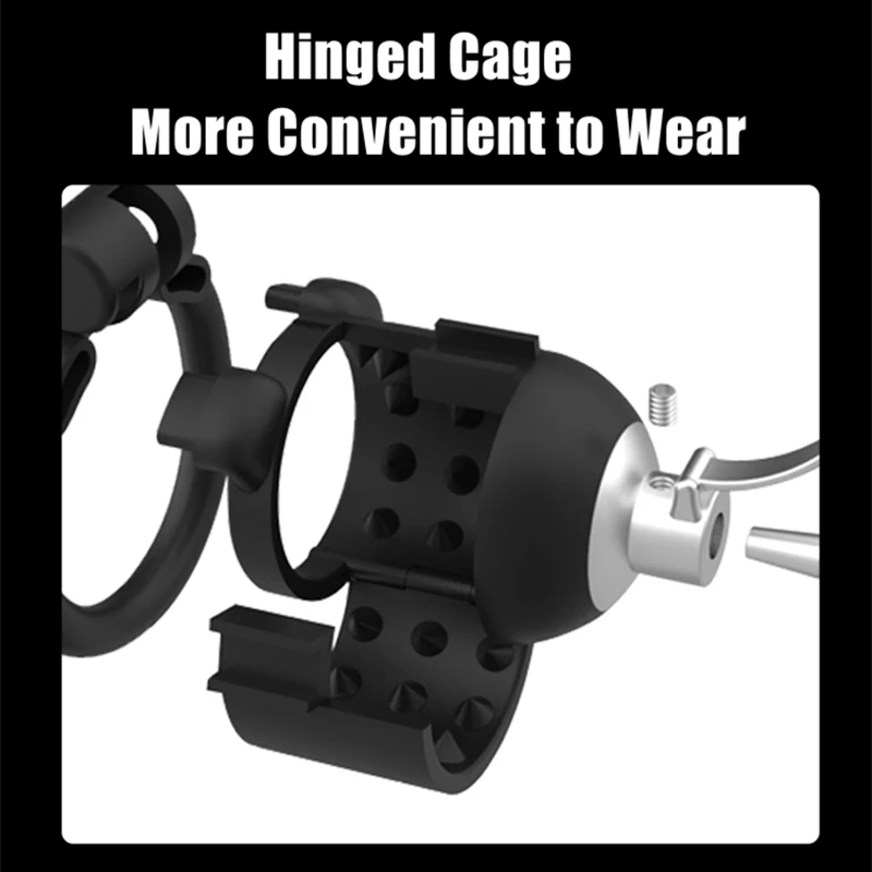 High Quality Bionic Design Hinged Cock Cage Male Chastity Device Metal Catheter 2 Types Cock Rings Adult Sextoys For Men Gay 18+