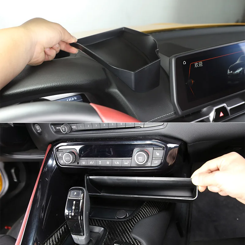 

ABS Black Car Center Control Dashboard Storage Box Multifunctional Phone box For Toyota GR Supra A90 2019-2022 Car Accessories