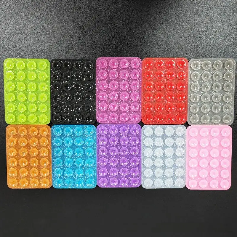 Glitter Double Sided Silicone Suction Pad Reusable Anti-Drop Phone Holder for Car GPS  Bracket Use