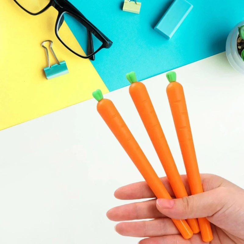 10 pçs caneta neutra cenoura gel caneta secagem rápida caneta escrita material escolar