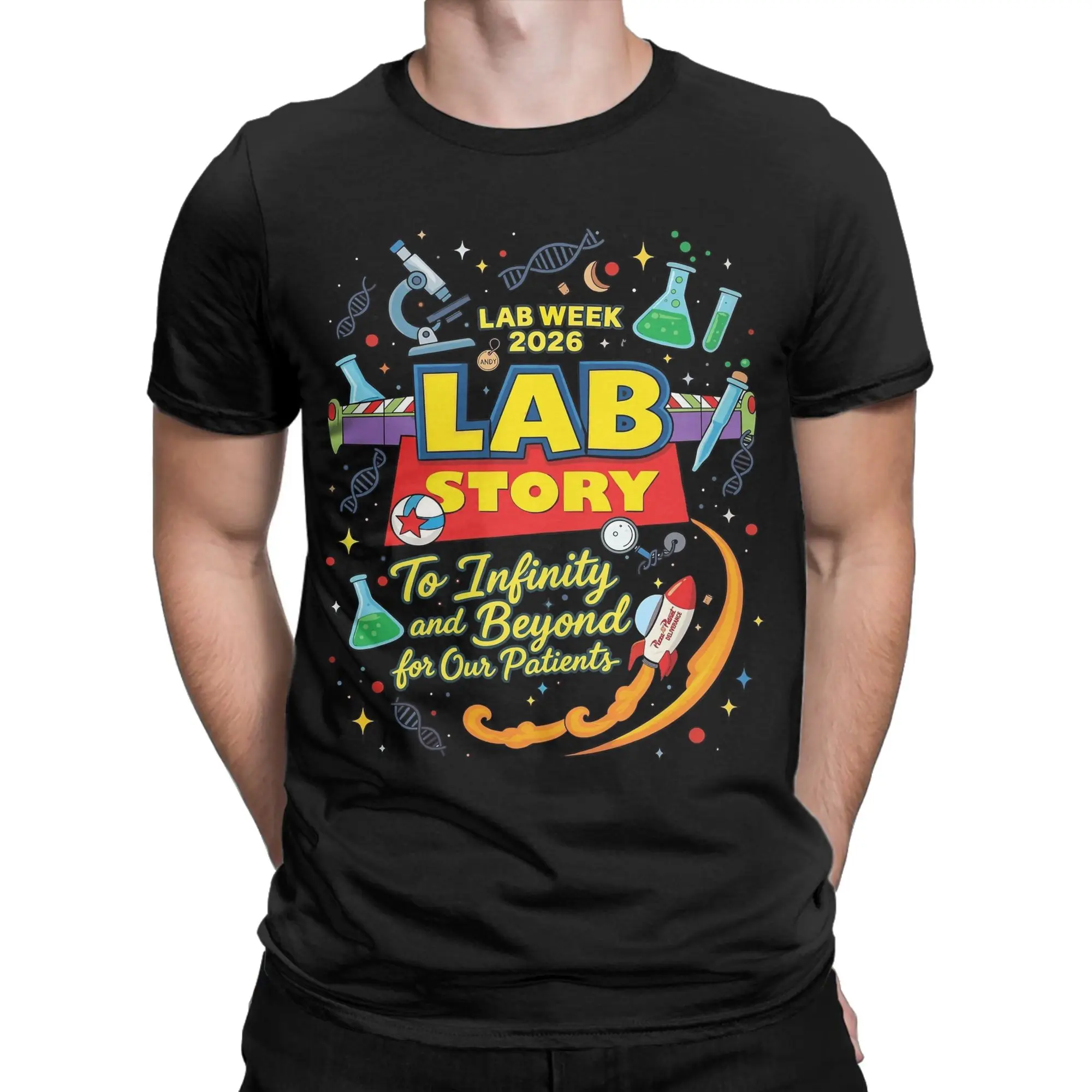 Vintage 2026 Lab Week Medical Lab Technician T-Shirt Men Crew Neck 100% Cotton T Shirt  Short Sleeve Tee Shirt Graphic Clothes