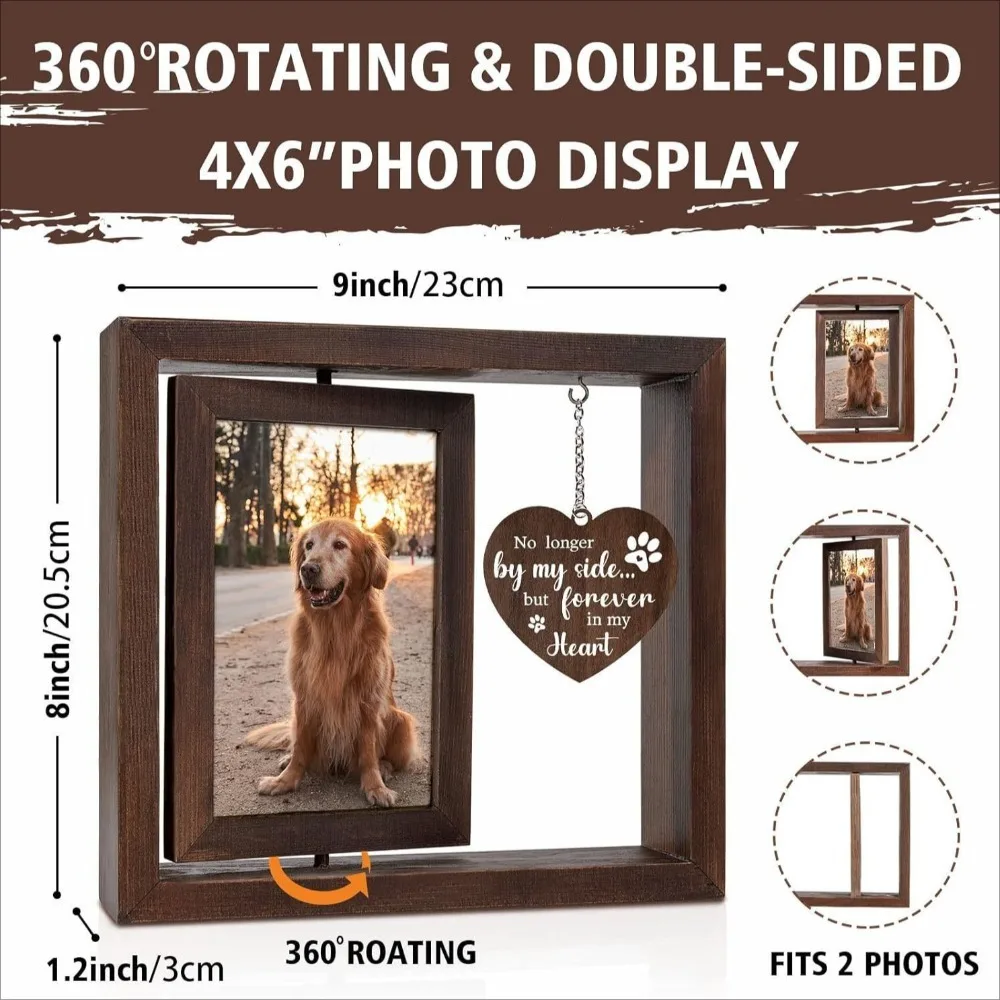 Double Sided Rotating Pet Photo Frame