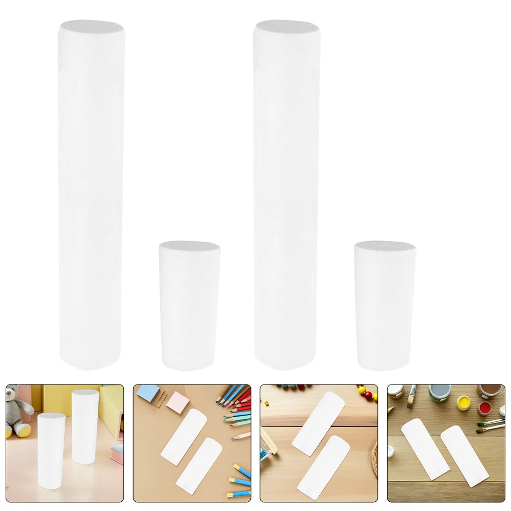 

9Pcs Polystyrene Foam Cylinders White DIY Crafts Floral Arrangements Solid Rods Early Education Art Supplies for