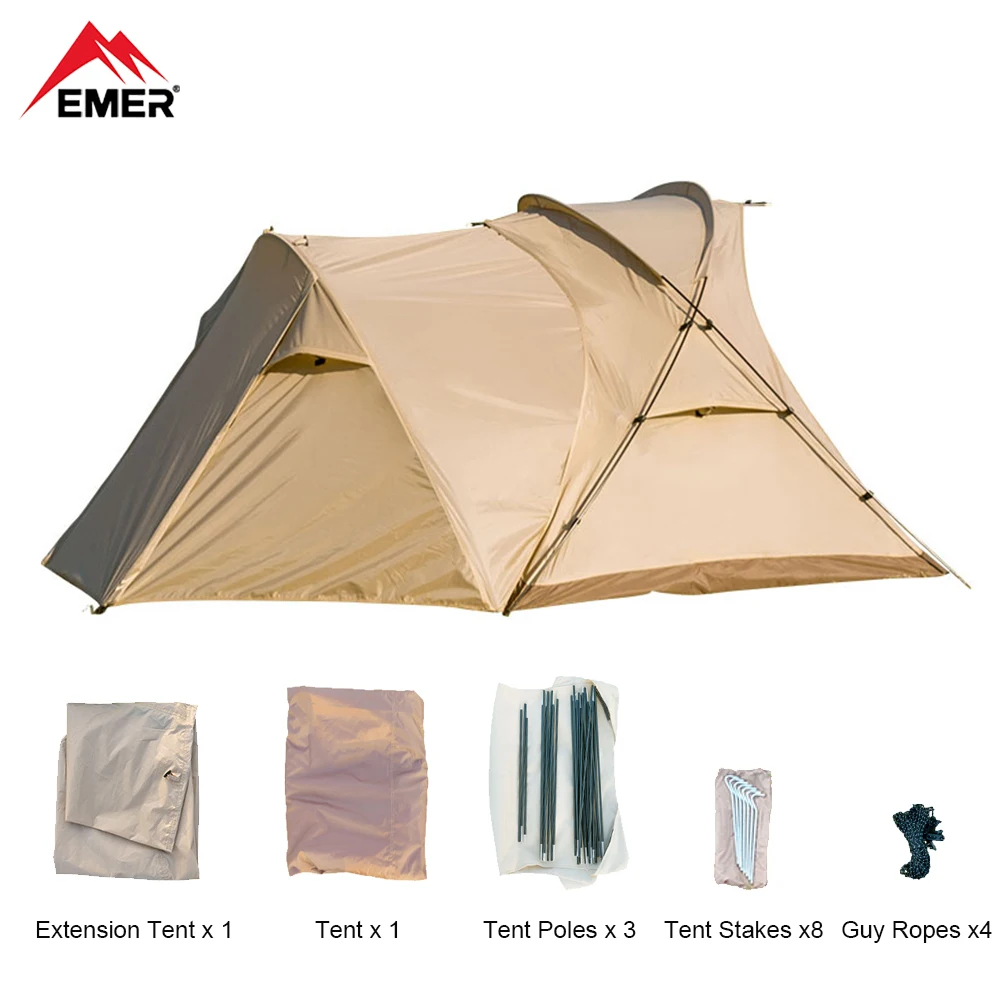 

EMER легкая палатка, уличная походная палатка для кемпинга, ветрозащитная непромокаемая алюминиевая палатка, солнцезащитный козырек, двойная портативная палатка на четыре сезона