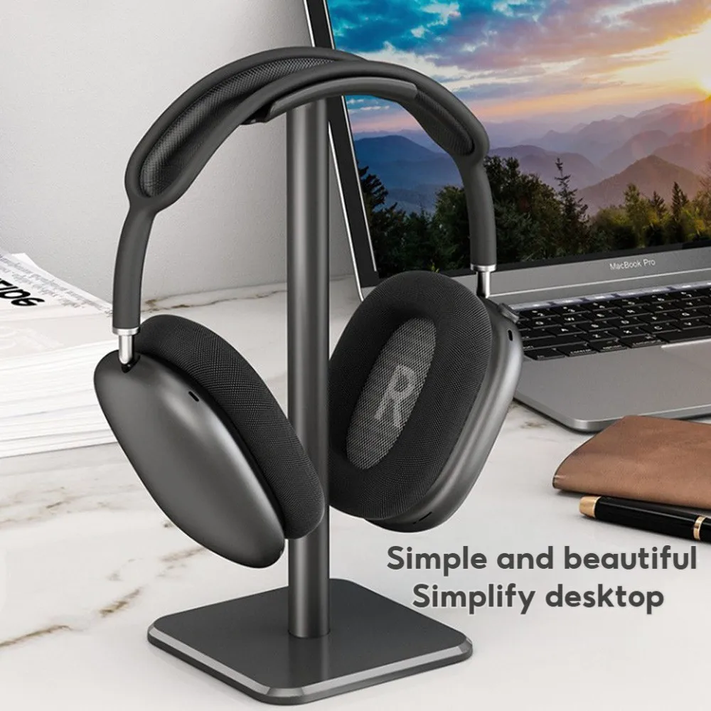 Aluminium-Legierung Gebogener Kopfhörerständer, Universeller Gaming-Headset-Halter für AirPods Max/AirPods Pro, Robuster Kopfhörer-Aufhänger