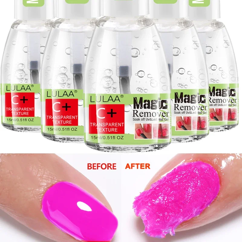 1 Bottle Nail Remover Gel 15ml Fast Remover Magic Refill Package Nail Gel Polish Manicure Layer Nail Art Removal Semi-permanet